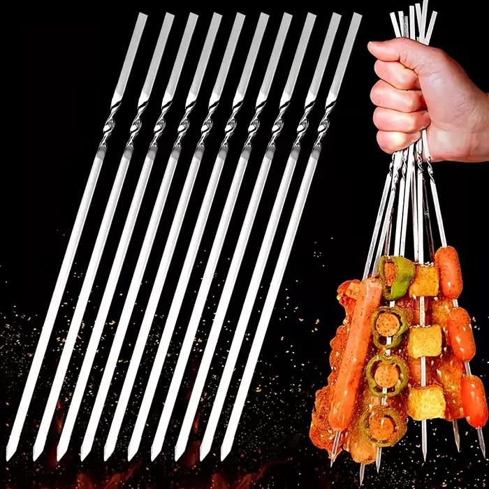 Brochettes de Kabob plates en métal et acier inoxydable