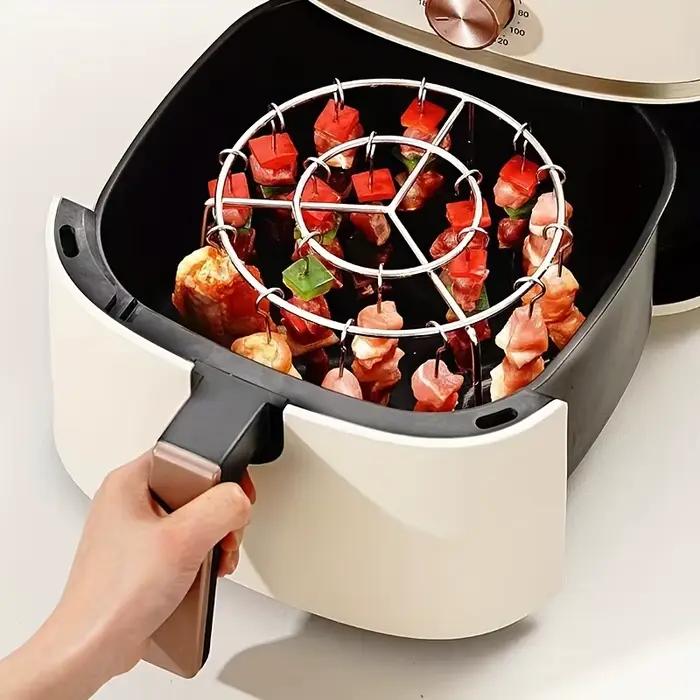 Support vertical pour frites et brochettes pour une cuisson uniforme, idéal pour les cuisses, les ailes et les fesses de poulet, grille de barbecue facile à nettoyer pour la cuisine domestique