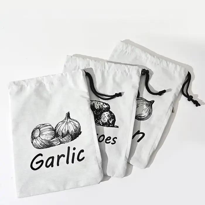 Sac de rangement pour légumes toile respectueux de l'environnement avec fermeture éclair pour cuisine organisation durable