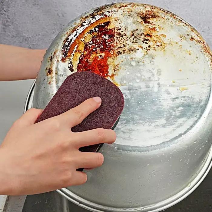 Brosse éponge émeri Double face, éponge de nettoyage magique de cuisine pour enlever la rouille, des Pots et des poêles, outils de nettoyage, 5/3/2 pièces