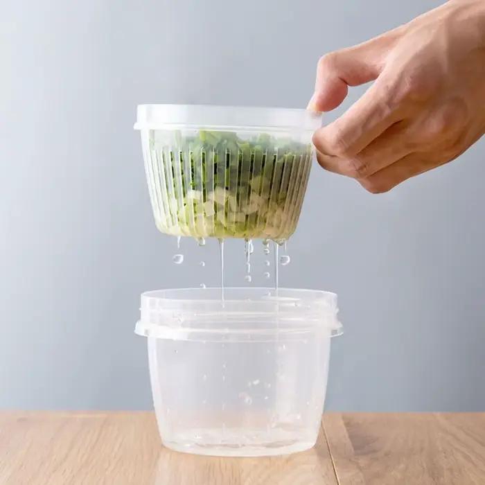 Boîte de rangement d'oignon transparente en PP