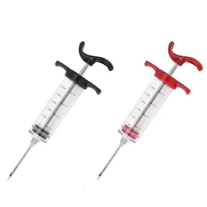 Seringue à injecter de la viande avec 3 aiguilles d'injection de marinade pour barbecue injecteur de saveur de dinde et viande occasion spéciale