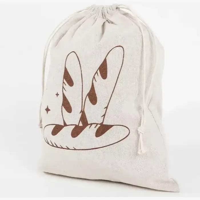 Sac à pain en lin réutilisable