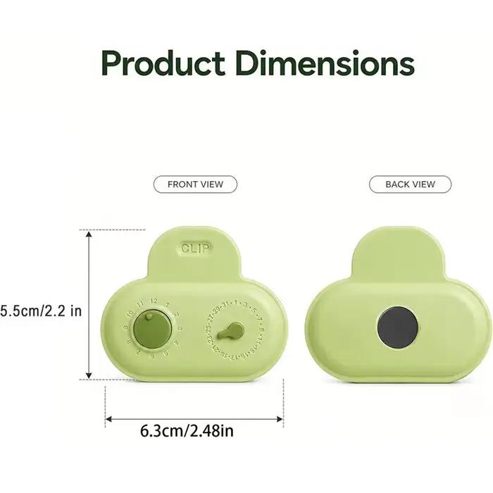 BSEVB-Accessoires de cuisine-Clip magnétique pour sac (2 ensembles), 10 pinces de scellage avec date, organisateur de collations mignon pour le stockage des aliments