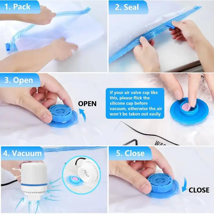Pompe à vide électrique compacte et portable, compression instantanée, faible bruit, conçue pour les sacs de rangement sous vide, gain de place pour les vêtements