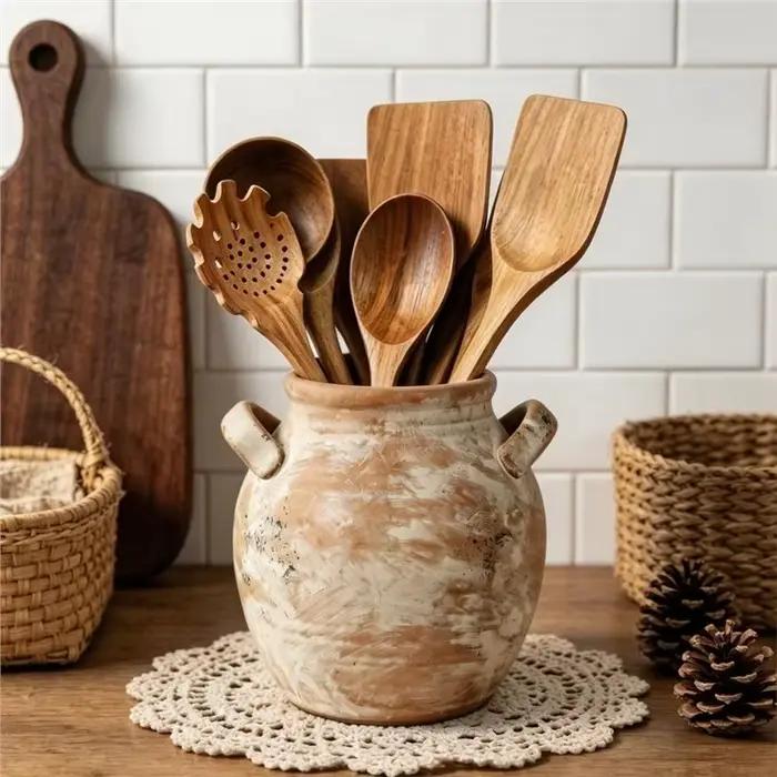 Rustic Kitchen Utensil Holder