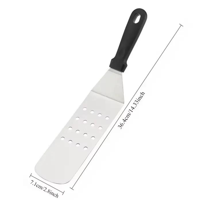 Spatule de cuisine en acier inoxydable avec poignée antidérapante pour barbecue et préparation de hamburgers à offrir pour la cuisine domestique