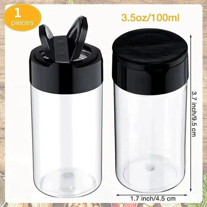 Pot à Épices en Plastique Transparent avec Shaker pour Cuisine, 1 Pièce