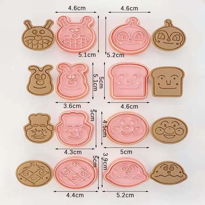 Anpanman-Moules à strass en plastique, ensemble de 8 pièces, outils de cuisson, décoration de pâtisserie