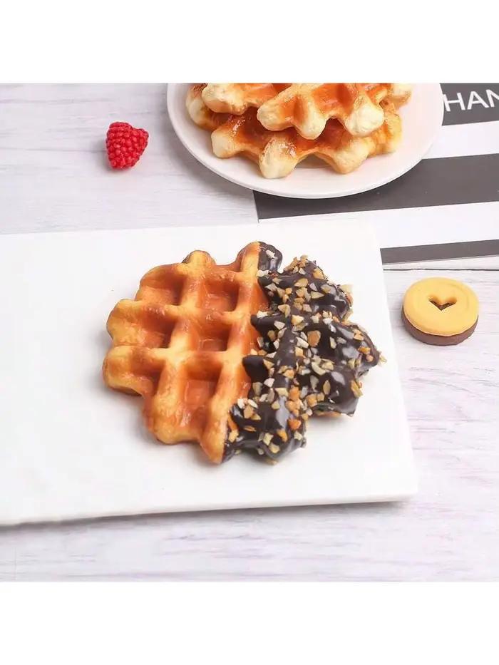 Modèle de nourriture de gaufre de Simulation 1 pièces pour l'affichage de vitrine de Simulation de gastronomie, modélisation d'accessoires de photographie de Cuisine à domicile