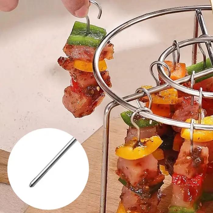 S/M/L brochettes friteuse à Air gril en acier inoxydable brochette verticale four suspendu support à Kebab