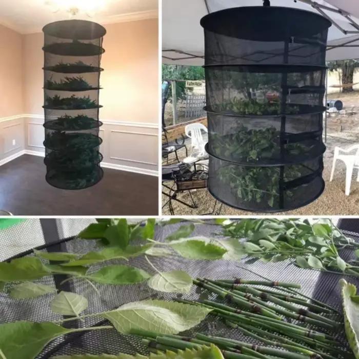 Séchoir à herbes et légumes pliable, filet de séchage de 2 à 8 couches pour poissons et herbes, panier suspendu avec maille, organisateur de fleurs, bourgeons et plantes