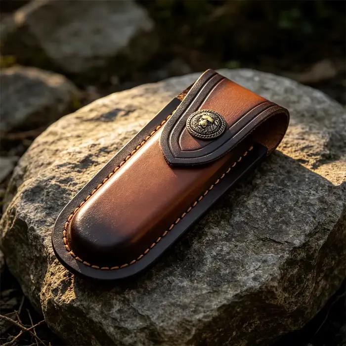 Étui à couteau en cuir de qualité supérieure avec boucle de ceinture, housse de protection portable pour couteau, étui de transport