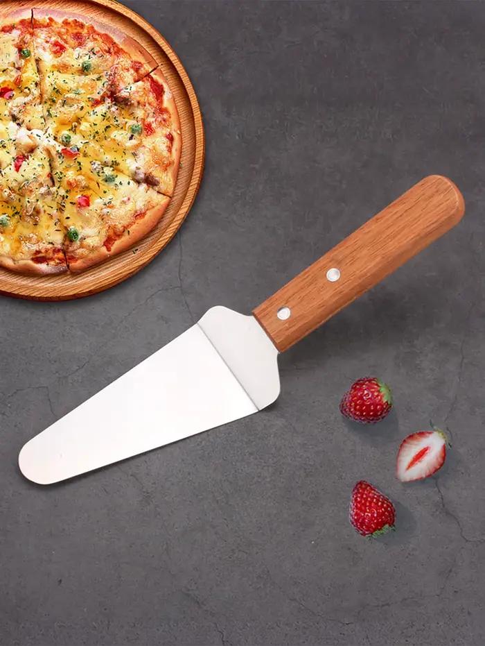 Serveur à tarte à manche en bois, facile à saisir pour couper et servir des desserts, pizza et gâteaux