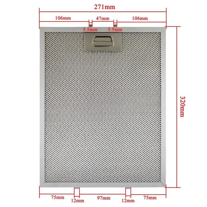 Filtre à graisse en métal pour hotte de cuisine, 271.5x320mm