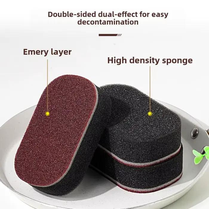 Brosse éponge émeri Double face, éponge de nettoyage magique de cuisine pour enlever la rouille, des Pots et des poêles, outils de nettoyage, 5/3/2 pièces