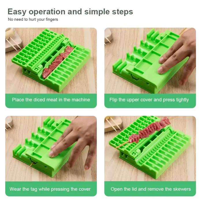 Outil multifonctionnel pour brochettes de viande et légumes, idéal pour le camping, les pique-niques et les grillades à la maison ou en voyage
