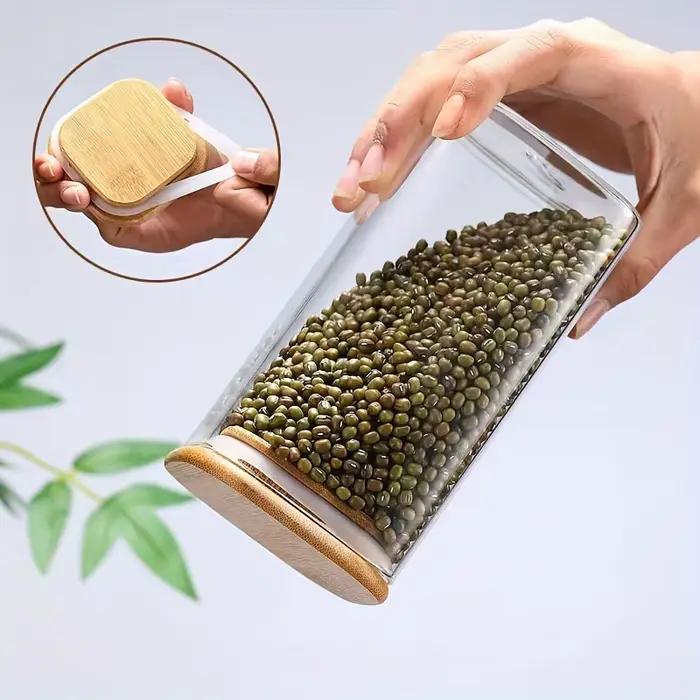 1/2/4/8 pièces, pots en verre de 10oz avec couvercles hermétiques, pots de bonbons, récipients de stockage des aliments avec couvercles en bambou, pots transparents