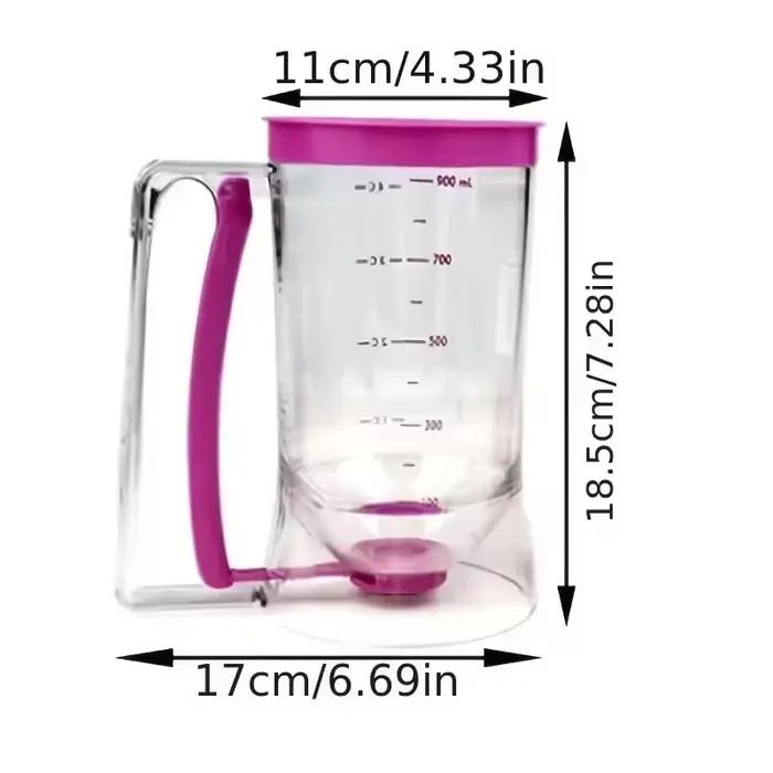 Distributeur de pâte manuel gradué 900 ml avec entonnoir pour crêpes cupcakes gâteaux gaufres occasionnelles pâtisserie professionnel amateur