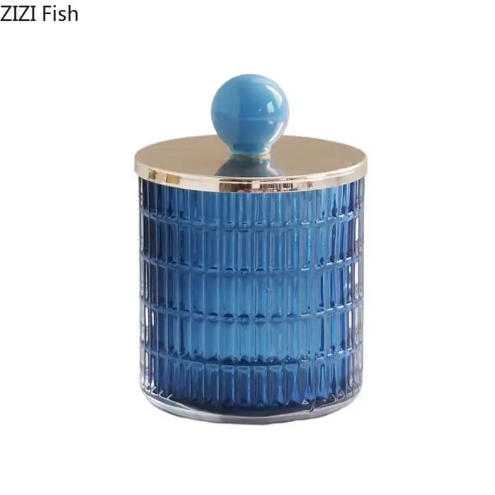 Bocaux de Rangement en Verre Coloré, Boîte à Thé, Pot à Bonbons, Boule en Céramique, Pot Décoratif avec Couvercle, Boucles d'Oreilles, Boîte à Bijoux