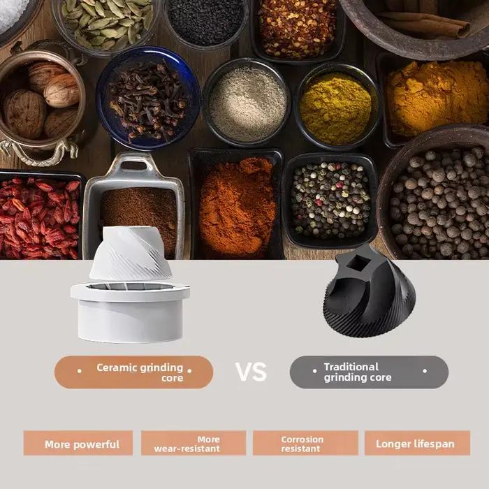 Moulin à sel et à poivre électrique, automatique, Rechargeable, secoueur, grossièreté réglable, appareils de cuisine