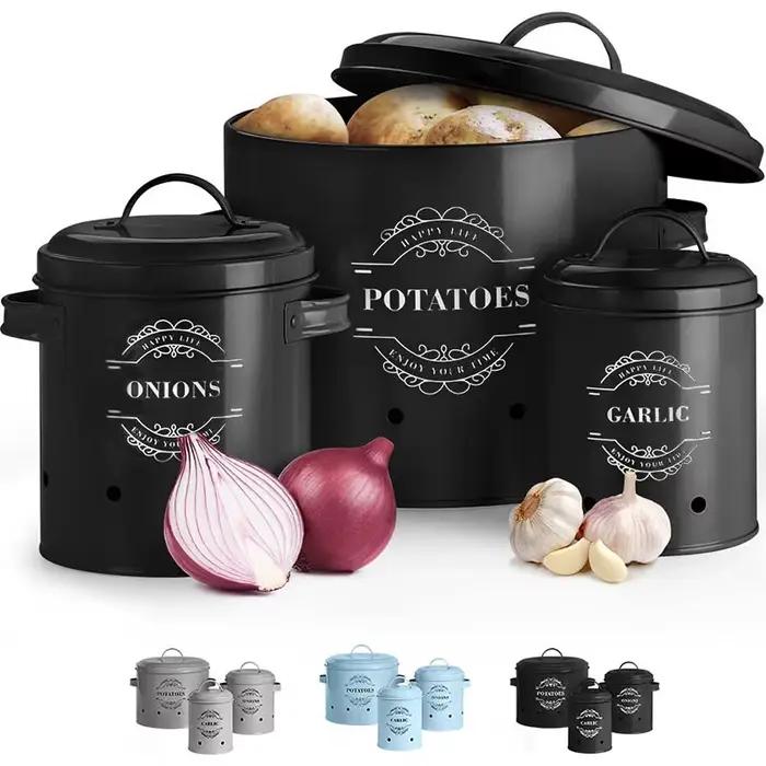 Ensemble de 3 boîtes de rangement pour ail