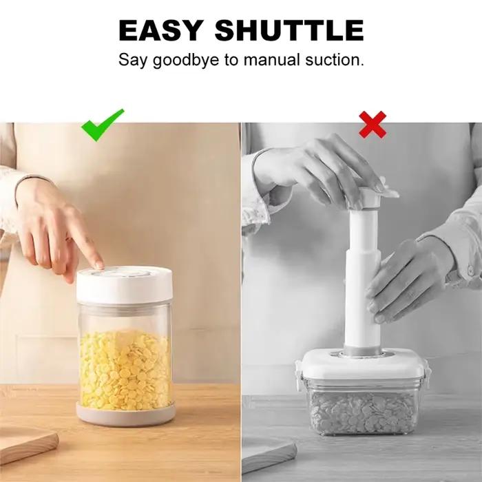 Pot en verre sous vide intelligent pour le stockage des aliments-récipient réutilisable et polyvalent pour grains de