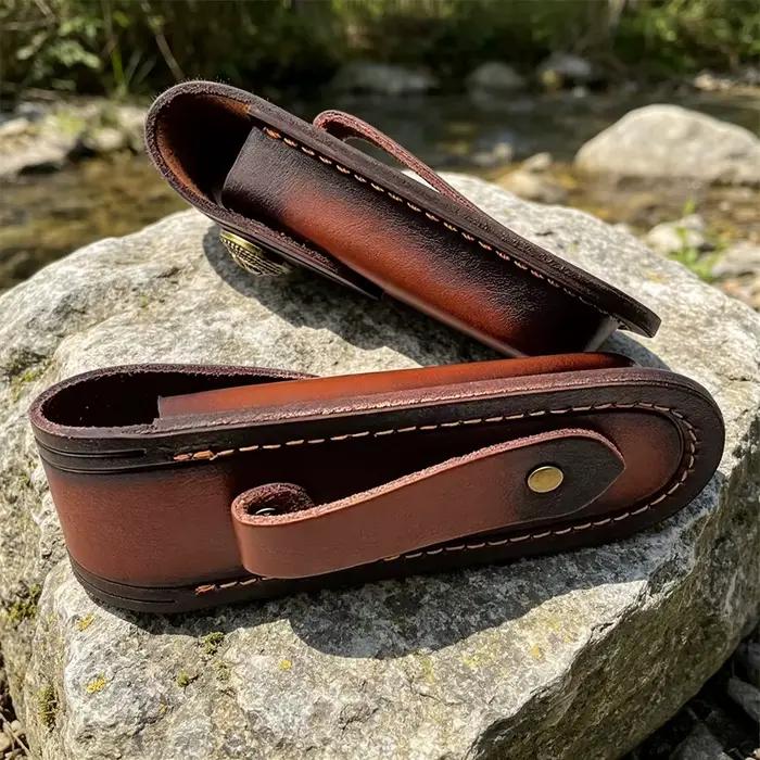 Étui à couteau en cuir de qualité supérieure avec boucle de ceinture, housse de protection portable pour couteau, étui de transport