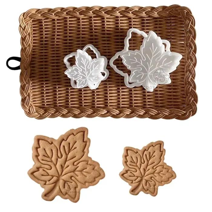 Feuille d'érable emporte-pièces 3D automne feuille forme PLA plastique moule de cuisson Fondant pâtisserie gâteau décor outils bricolage cuisson Biscuit moule