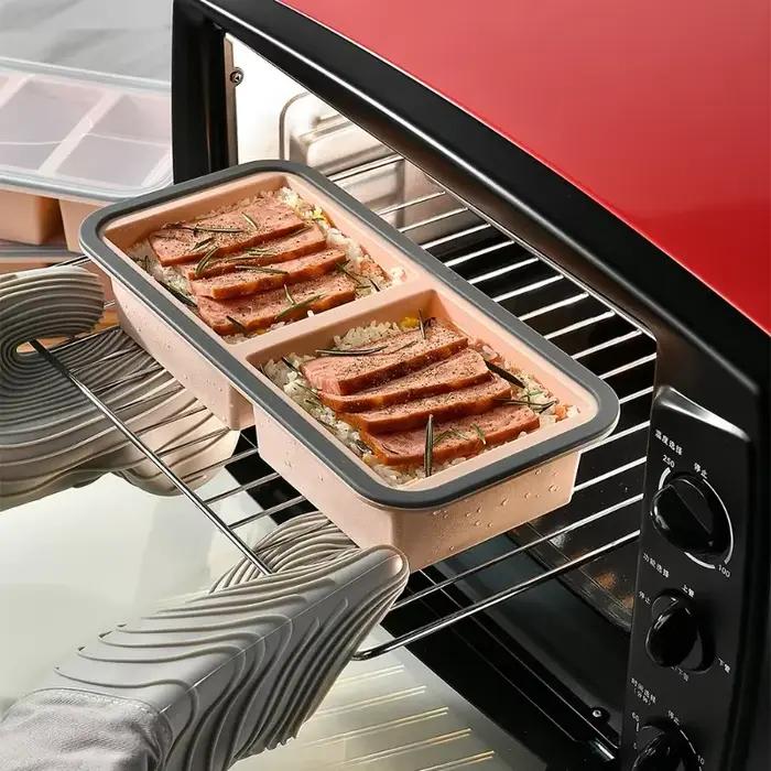 Plateau de congélation alimentaire en Silicone avec couvercle