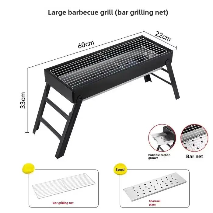 Barbecue portable sans fumée pour la maison, gril au charbon de bois pliable pour l'extérieur
