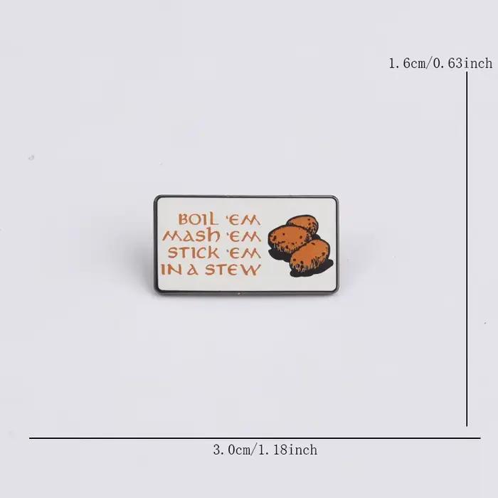 Broche purée de pommes de terre et mijotée Le Seigneur des Anneaux, accessoire de badge drôle.
