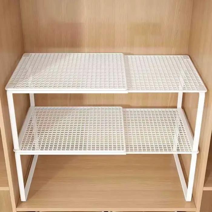 Étagère de placard télescopique extensible et réglable en couches pour une organisation optimale de la garde-robe en acier respectueux de l'environnement disponible en six couleurs différentes