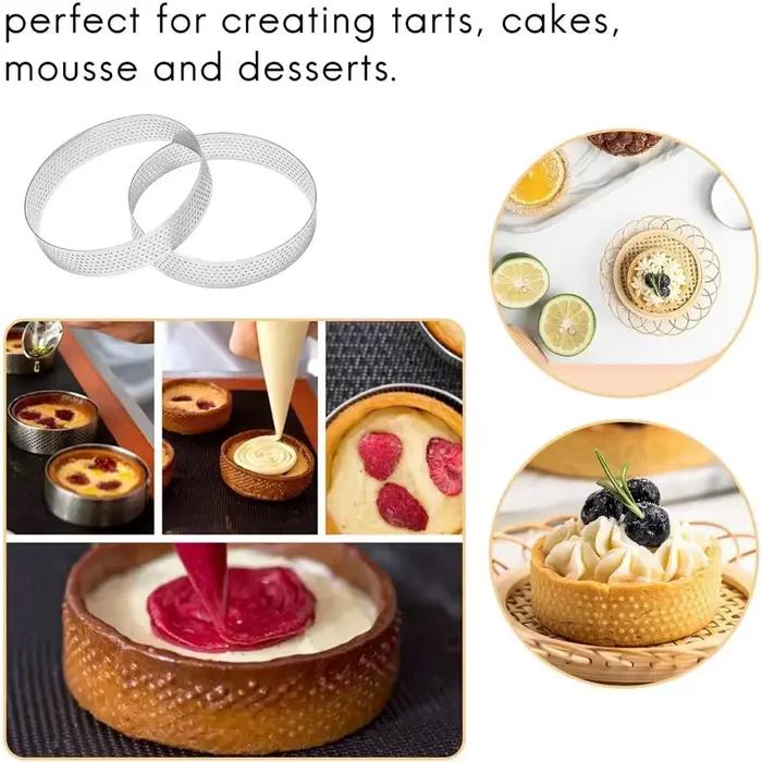 Moule à pâtisserie perforé en acier inoxydable pour tarte française