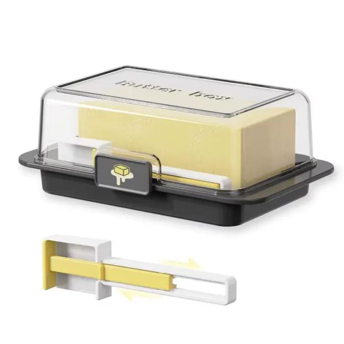 Boîte de rangement de beurre élégante avec couvercle transparent pour conservation de la fraîcheur et de la pureté, idéale pour les repas familiaux et soirées entre amis ```