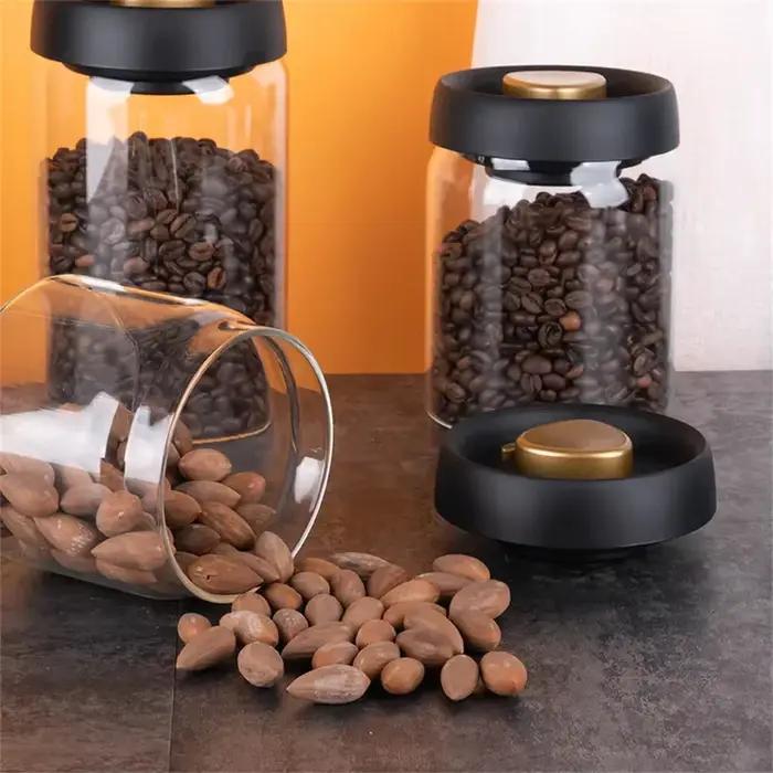 Bocaux de stockage des aliments sous vide en verre pour grains de café épices noix thé et autres denrées pour cuisine moderne et organisation efficace