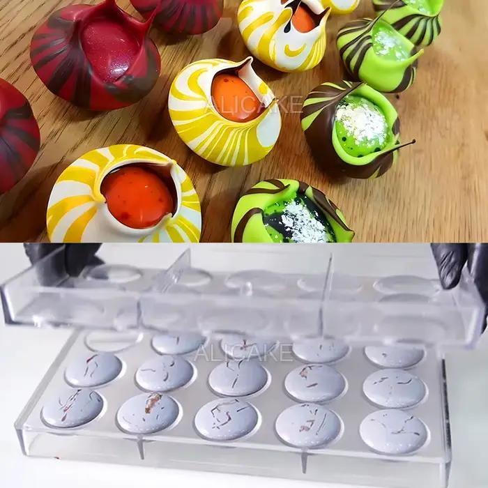 Moule à chocolat 15 cavités en polycarbonate rose pour création de bonbons et desserts artisanaux occasions spéciales