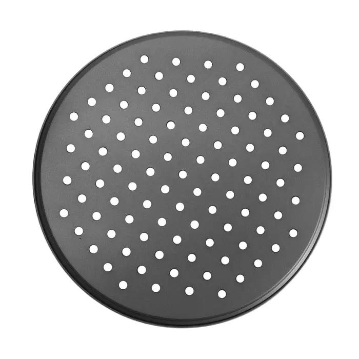 Casseroles à Pizza perforées en acier au carbone avec revêtement antiadhésif pour événements familiaux et bars à pizza occasions spéciales