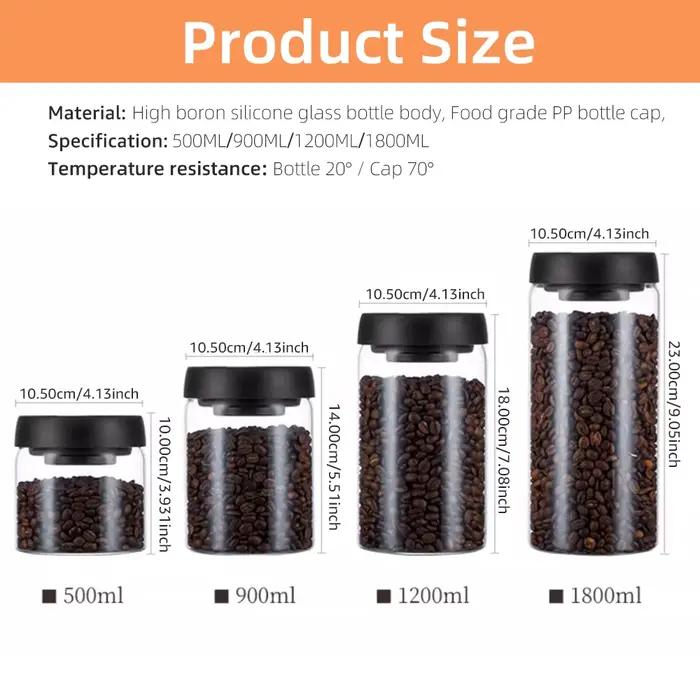Bocal hermétique en verre scellé sous vide pour grains de café