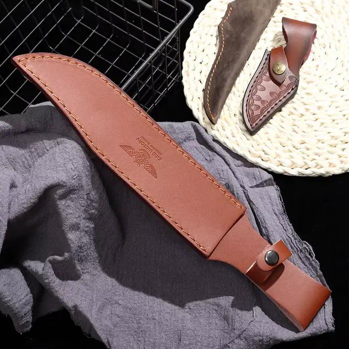 Étui de gaine de couteau en cuir de haute qualité, support de gaine pour camping en plein air, étui de lampe de poche, couteau pliable, étui à boucle de ceinture pour outils