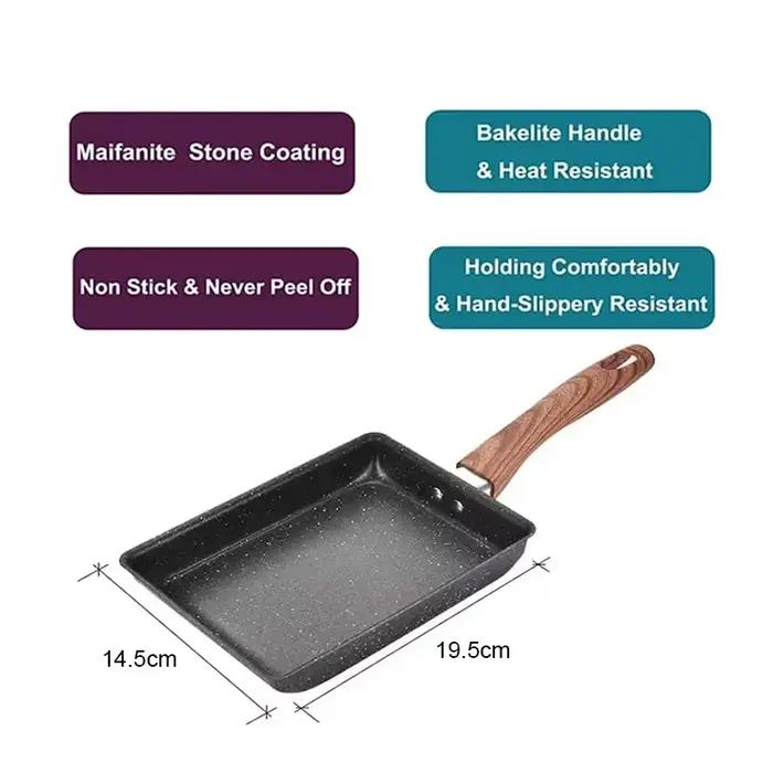 Poêle à omelette japonaise Tamagoyaki antiadhésive pour crêpes, omelettes et sandwichs - Cuisine créative et facile à nettoyer ``` 请注意,此HTML代码未包含任何价格信息、原产地或制造商声明,仅基于提供的事实进行描述。此外,标题遵循了SEO最佳实践,使用了至少14个单词,富含与产品相关的自然关键词,同时保持了简洁性和可读性。