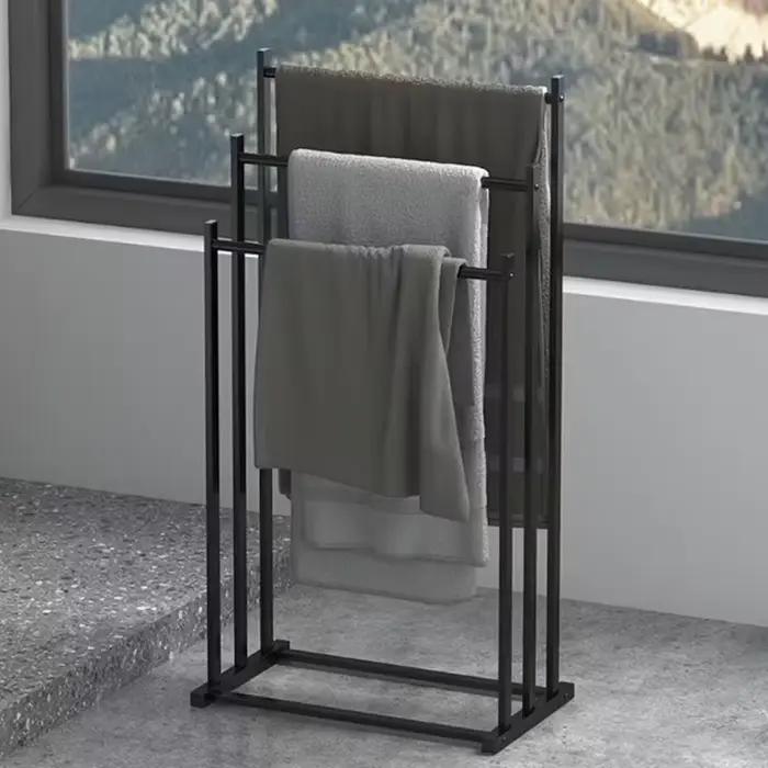 Porte-serviettes autoportant moderne à 3 niveaux – Support de séchage robuste pour salle de bain et piscine