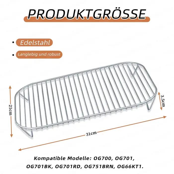 1 x gril en acier inoxydable pour Ninja Woodfire Outdoor Grill Pro XL, Pro Connect XL, OG850 OG951 Wood Fire Cadre principal électrique