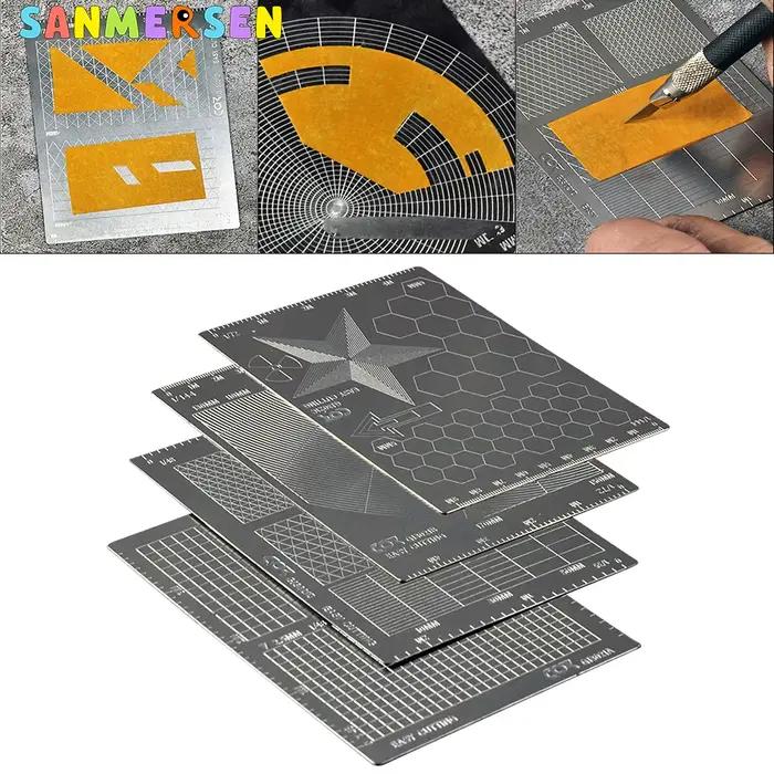 Feuille de masquage modèle en acier inoxydable, Type de coupe facile, tapis de planche, outil artisanal de bricolage