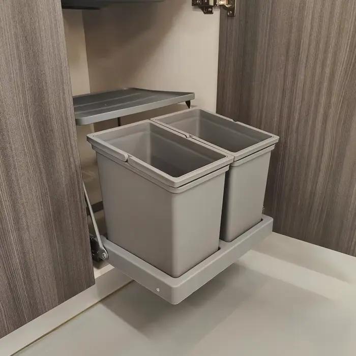 Poubelle à fixation sur porte d'armoire, poubelle dissimulée sous évier, bac à déchets caché pour cuisine, récipient multifonction