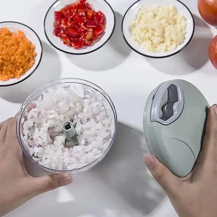 Hachoir manuel à corde de 500/900ML, robot culinaire, broyeur silencieux, machine à salade, coupe-ail et oignon, accessoires d'outils de cuisine
