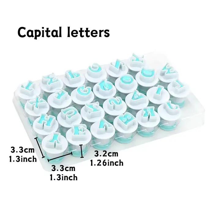 26 pièces/ensemble Emporte-pièces lettres majuscules et minuscules pour la pâtisserie, la décoration de gâteaux, les biscuits DIY, le fondant, la sugarcraft YMY
