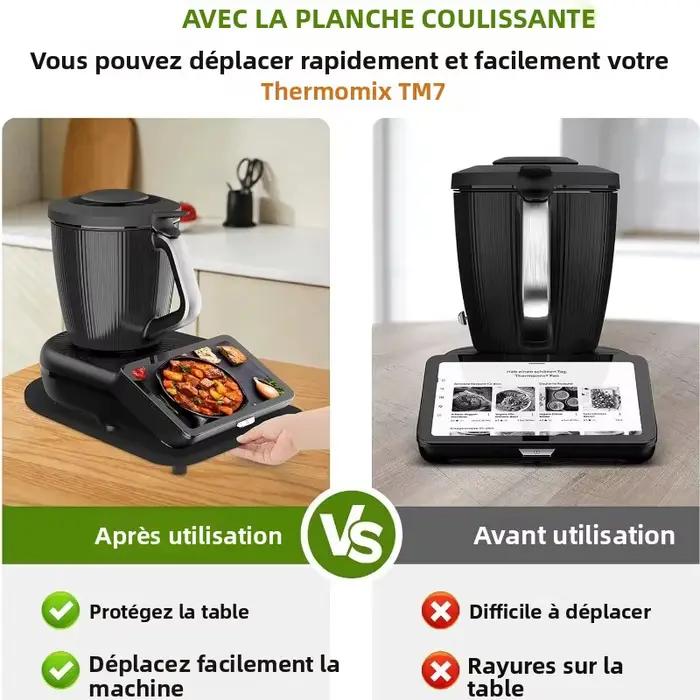 Planche à roulettes pour comptoir Thermomix TM7 avec roues en caoutchouc