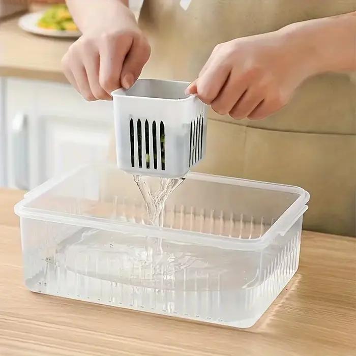 Conteneurs de stockage des aliments avec couvercles, réfrigérateur hermétique, boîte fraîche pour oignon, ail et fruits, boîte de rangement de cuisine