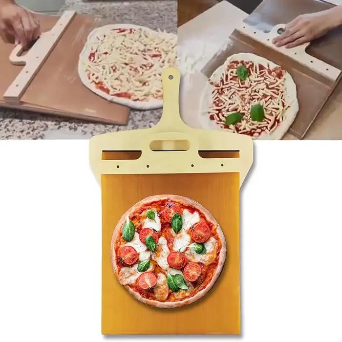 Pelle à Pizza coulissante Portable, plateau à pâte, pelage de Pizza coulissant, spatule antiadhésive, palette avec tissu haute température, 1 pièces